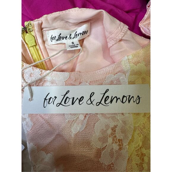 NWT For Love & Lemons BLOSSOM Maxi Dress Pink Yellow Size Small $359 - Picture 11 of 12